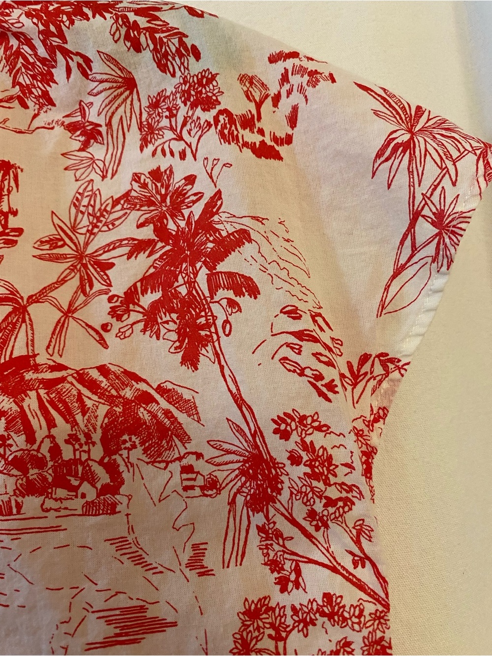 H&M Red & White Cotton Short Sleeve Lightweight Pullover W/Tie. EUC. Sz Lg. - Picture 12 of 14